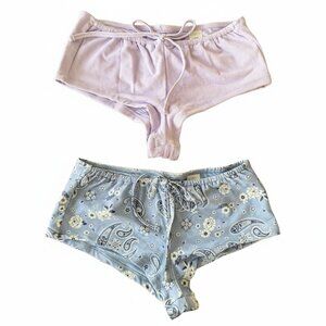 Aerie Bikini Bottoms 2-Pack • S • Blue Floral + Lavender • Cheeky • NWT